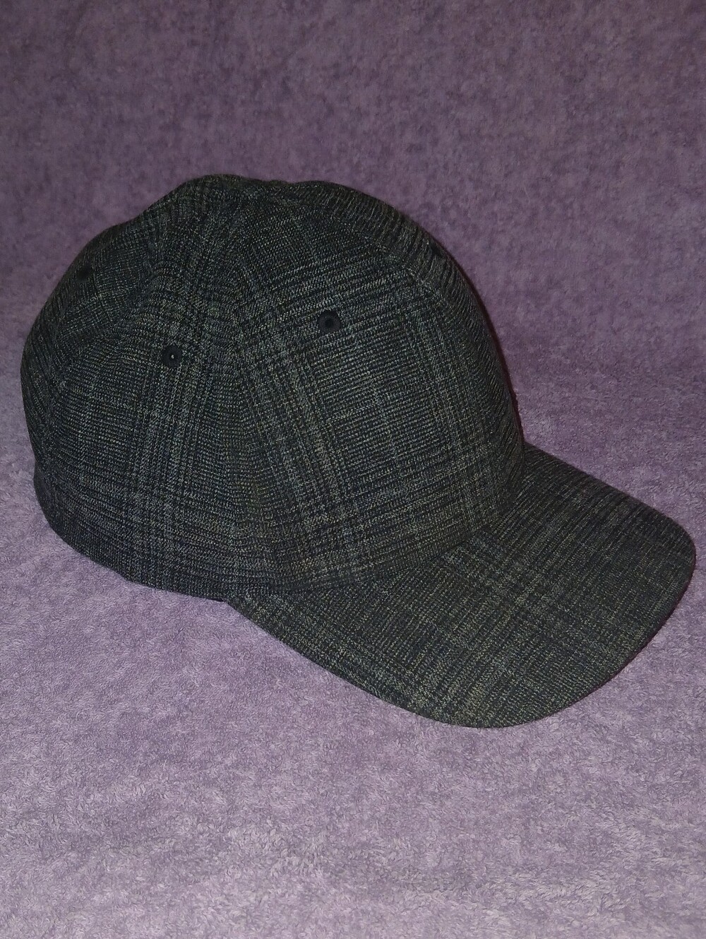 No Bad Ideas Flexfit Black & Gray Plaid Baseball Cap w/ Stretch-To-Fit